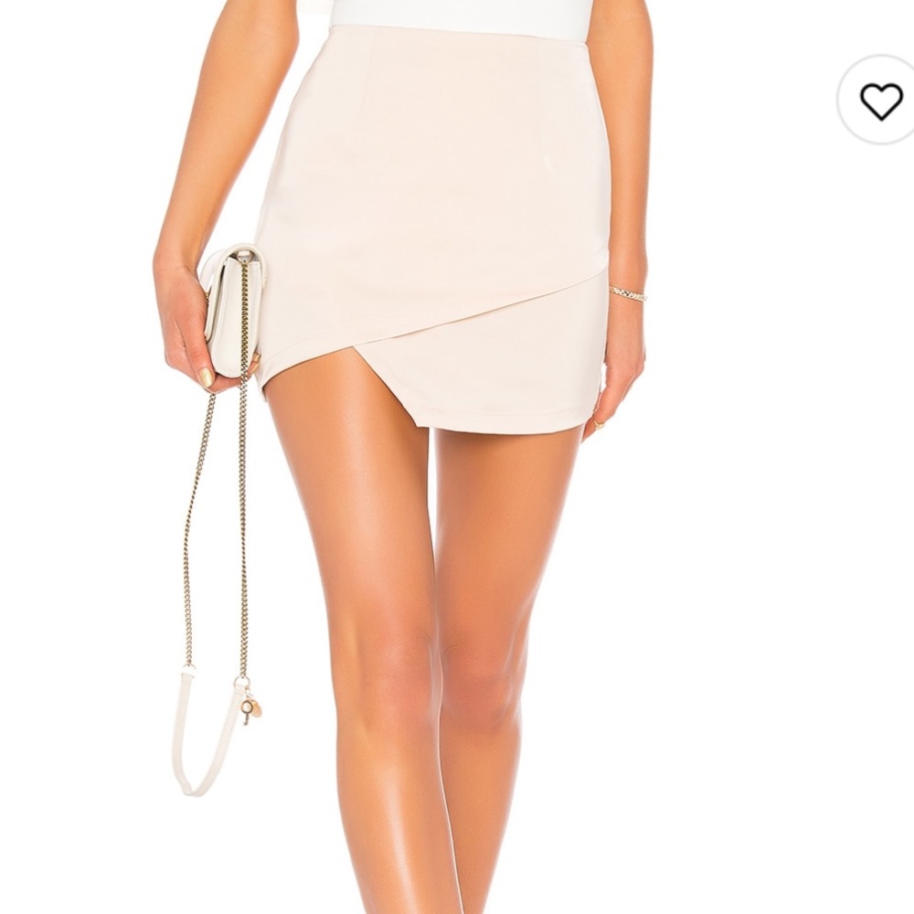 Saira Satin Mini Skirt in Nude